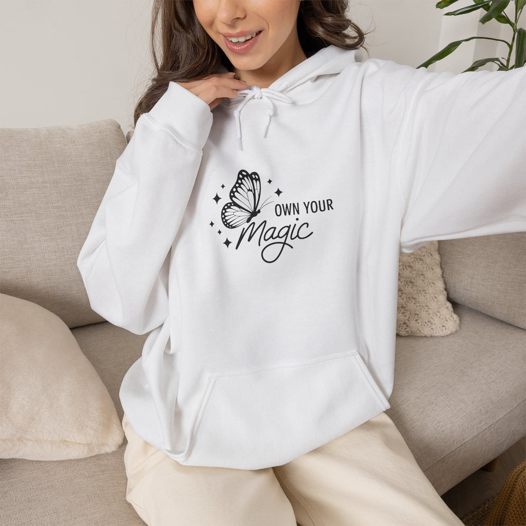 Hoodie — "Own Your Magic" Minimalist Witchy Graphic Hoodie