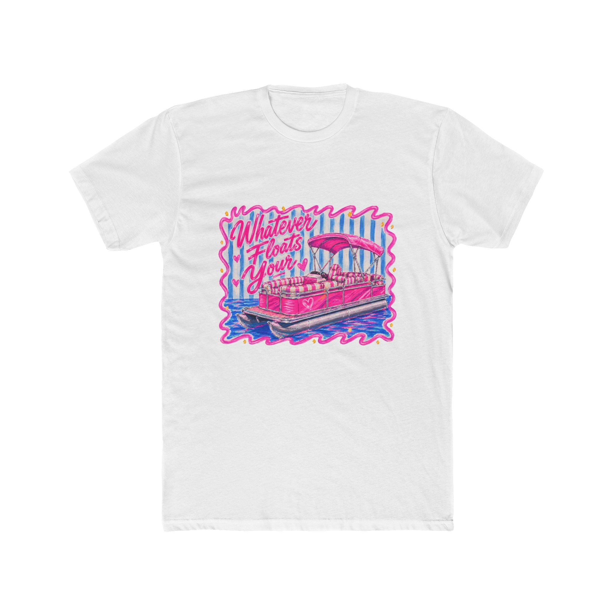 Whatever Floats Your Boat T‑Shirt — Retro Pink Pontoon Graphic Tee
