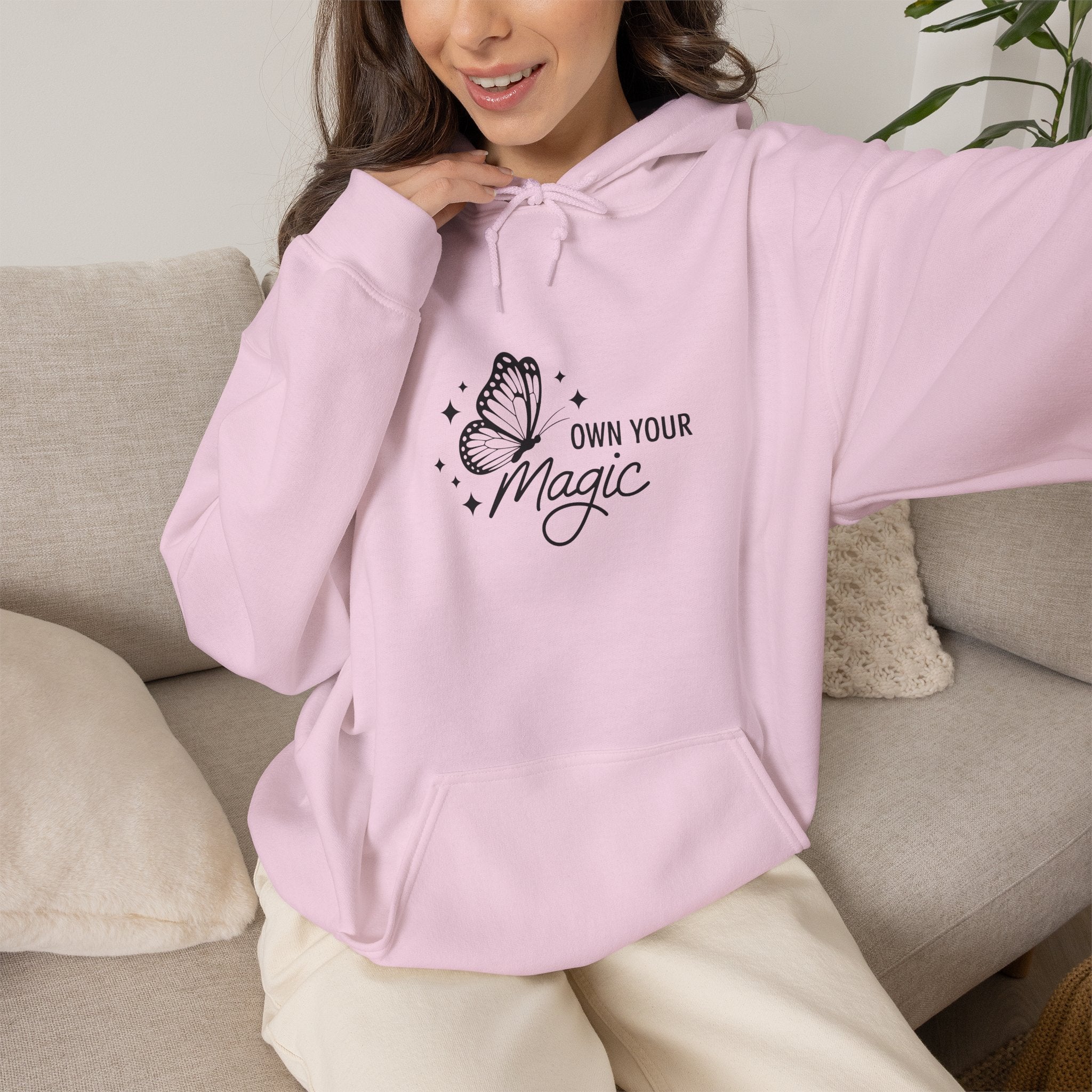 Hoodie — "Own Your Magic" Minimalist Witchy Graphic Hoodie