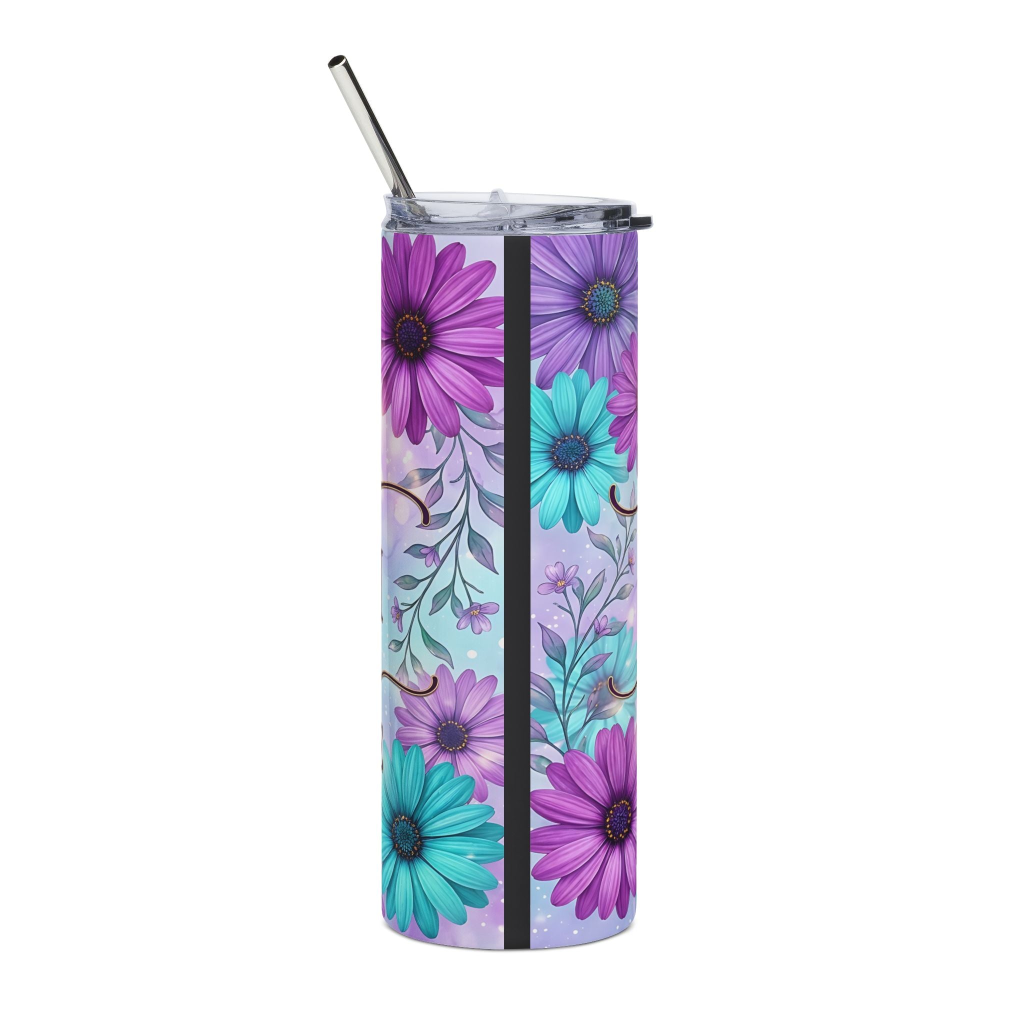 Faith Quote 20oz Stainless Tumbler — ‘I Will Walk By Faith’ Floral Travel Cup
