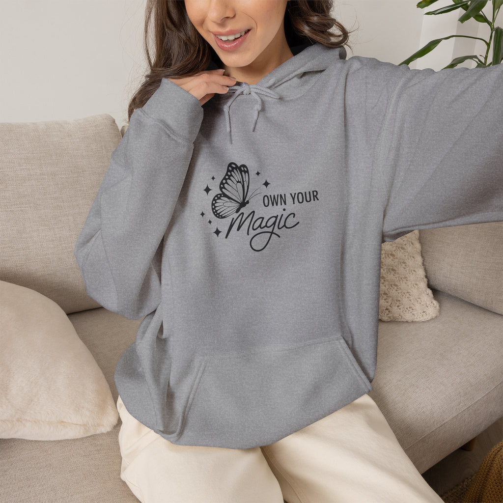 Hoodie — "Own Your Magic" Minimalist Witchy Graphic Hoodie