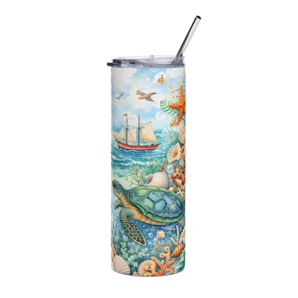 Lighthouse Coastal Stainless Steel Tumbler — 20oz Ocean Beach Design