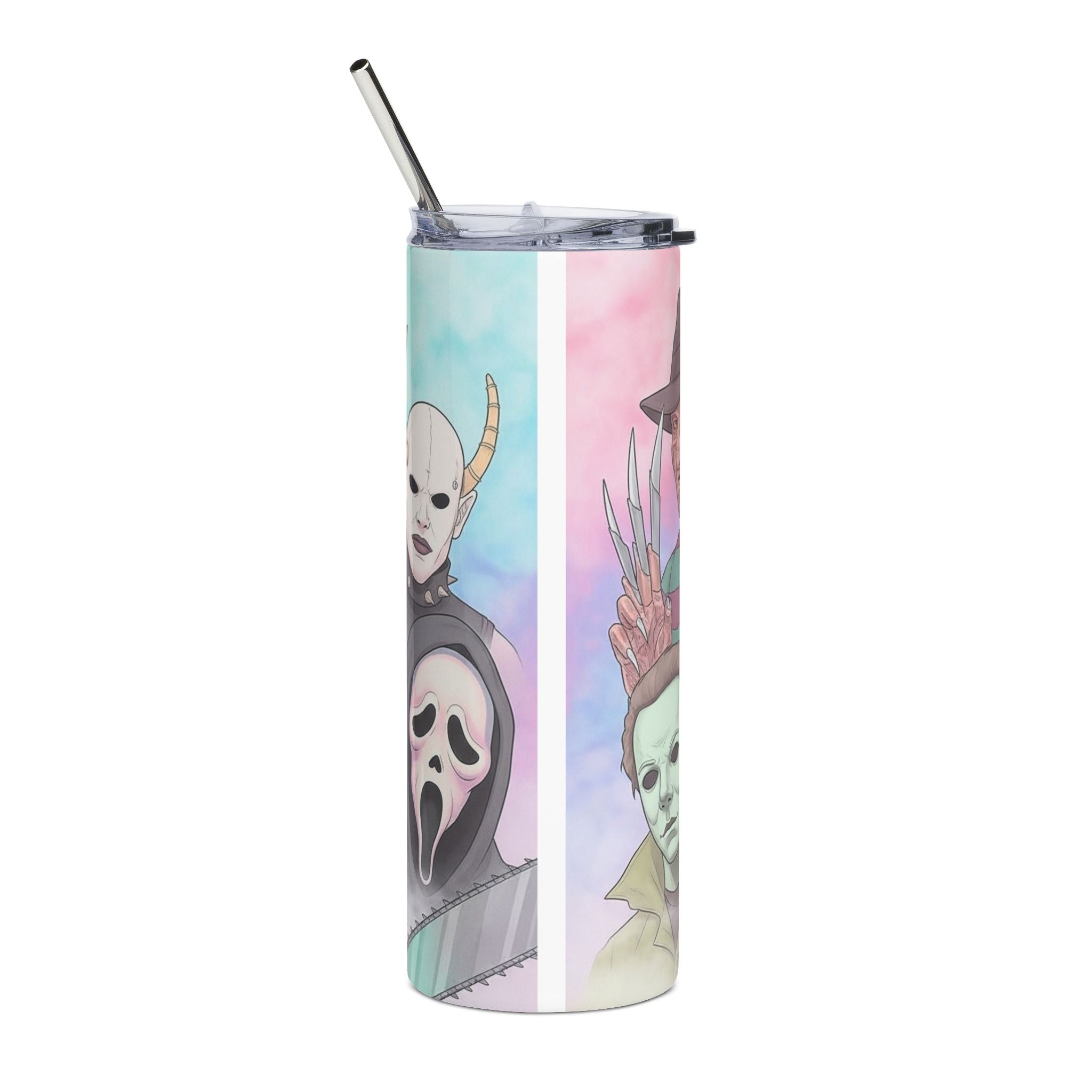 Horror Icons 20oz Stainless Steel Tumbler — Freddy, Jason & Michael Graphic Travel Cup