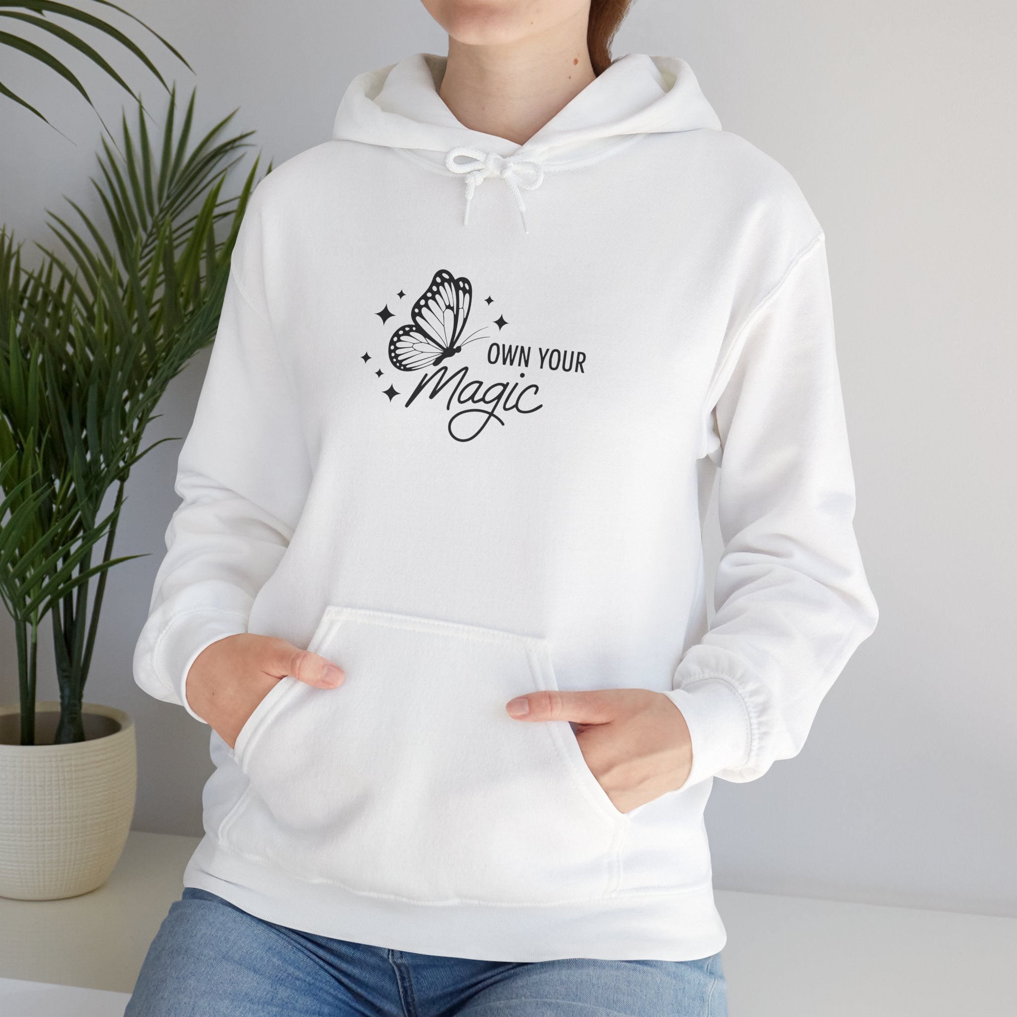 Hoodie — "Own Your Magic" Minimalist Witchy Graphic Hoodie