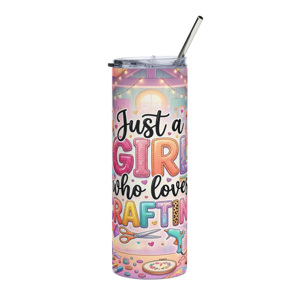 Crafting Lover 20oz Stainless Steel Tumbler — "Just a Girl Who Loves Crafting"