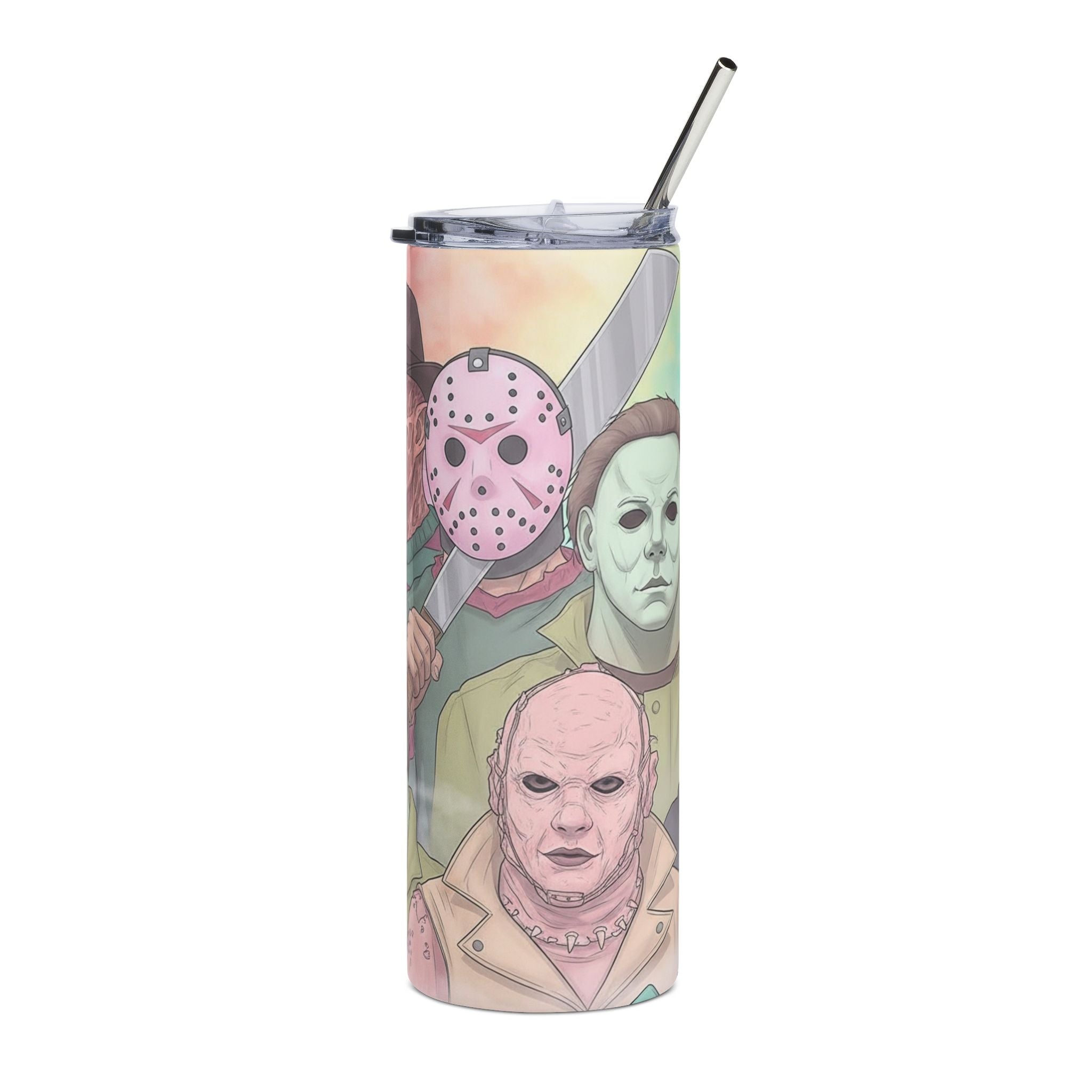 Horror Icons 20oz Stainless Steel Tumbler — Freddy, Jason & Michael Graphic Travel Cup