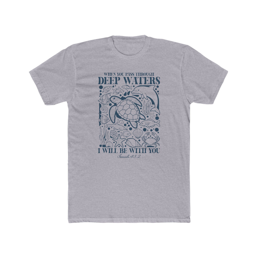 Deep Waters Sea Turtle T-Shirt — "When You Pass Through Deep Waters I Will Be With You" Inspirational Christian Tee