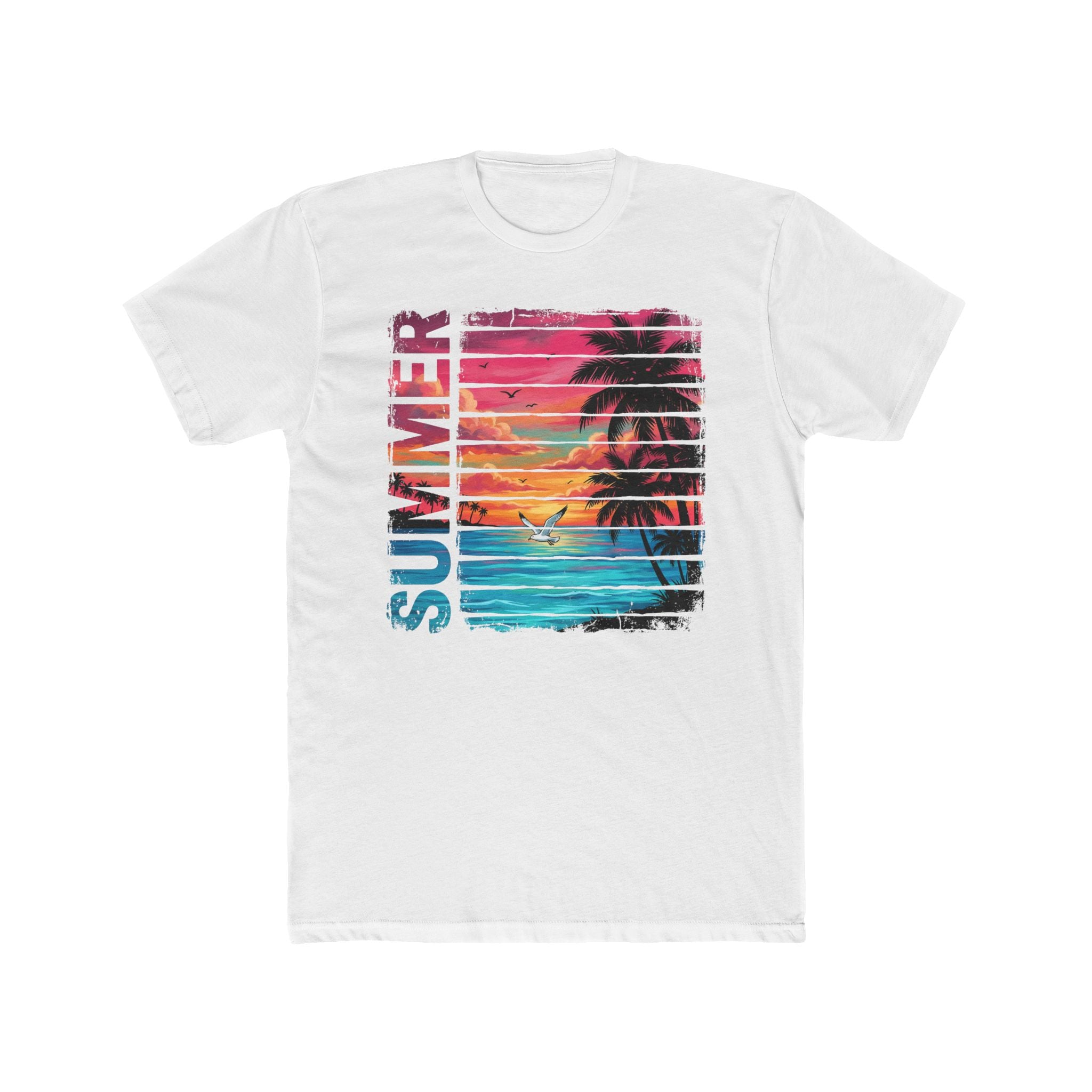 Summer Vibes T-Shirt — Retro Palm Beach Sunset Tee