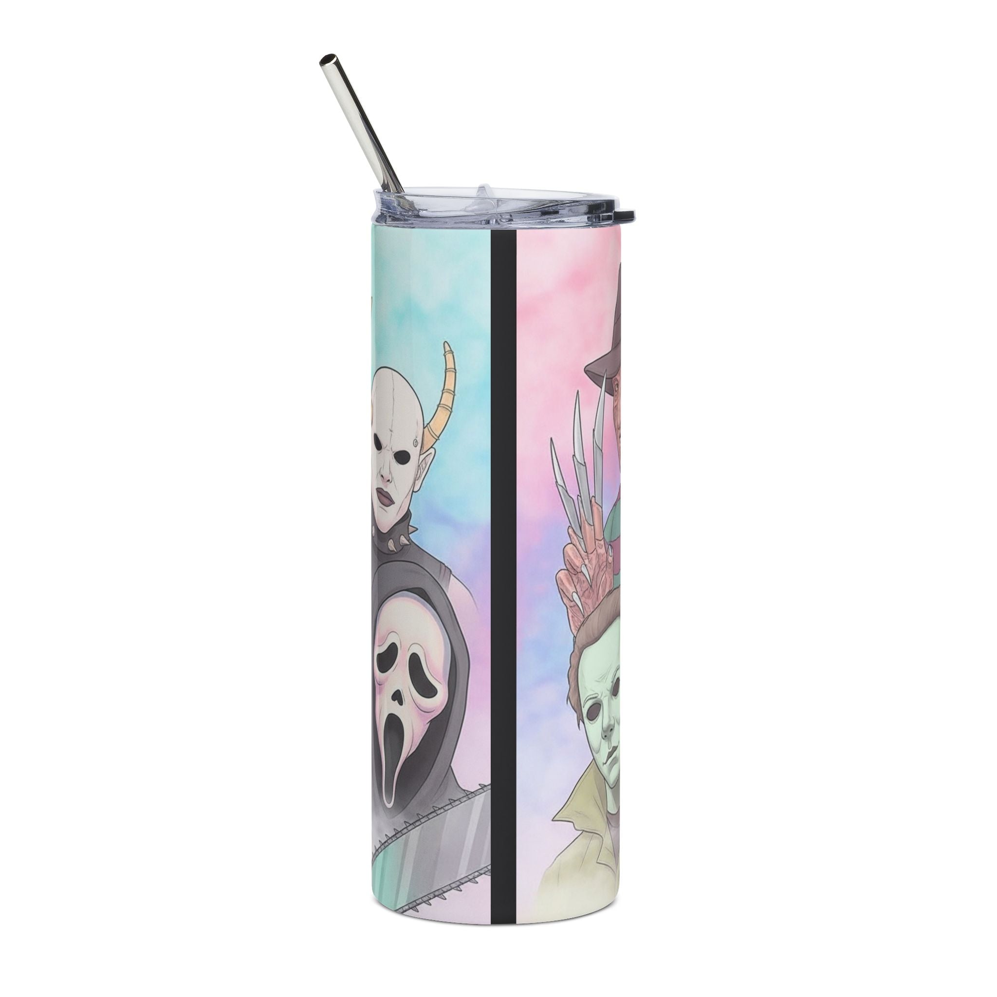 Horror Icons 20oz Stainless Steel Tumbler — Freddy, Jason & Michael Graphic Travel Cup