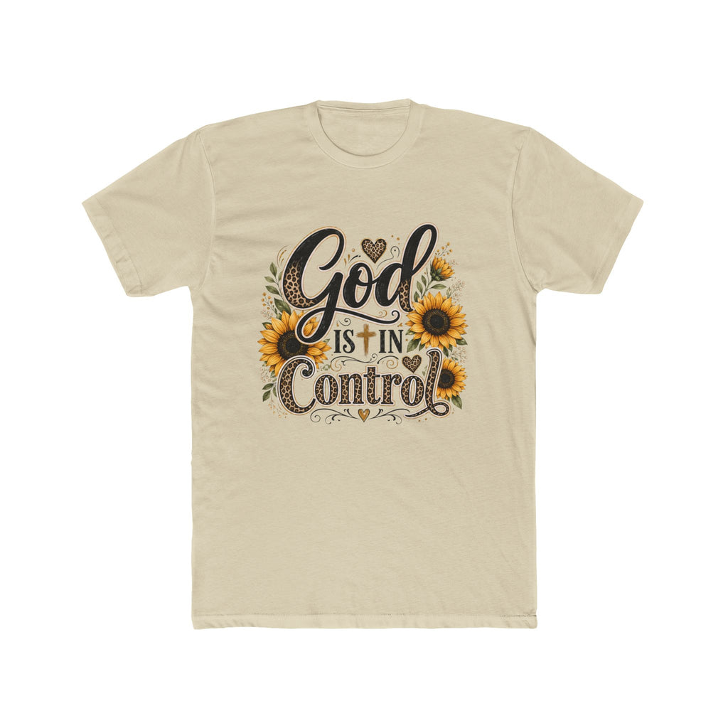 God Is In Control Sunflower T-Shirt — Inspirational Christian Tee