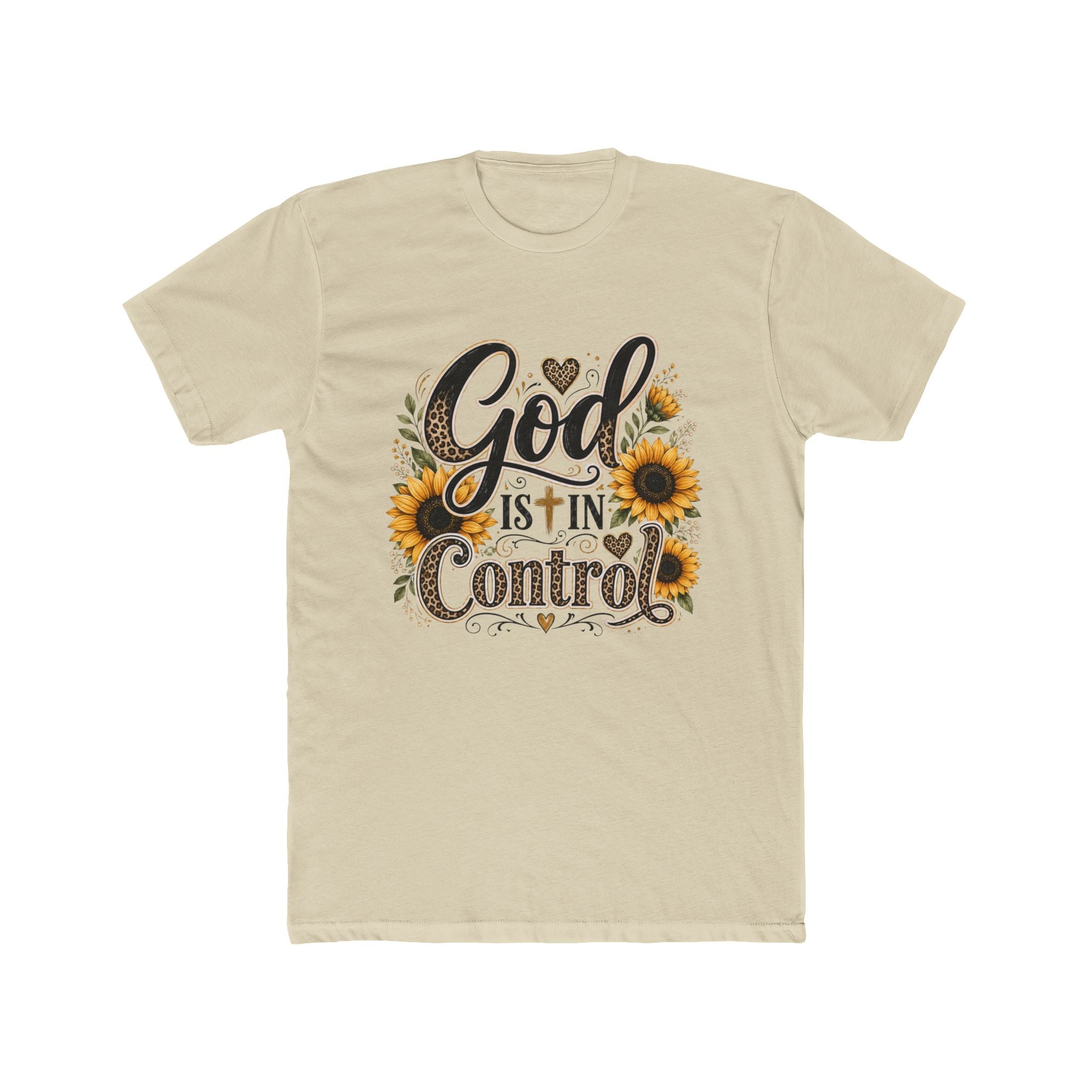 God Is In Control Sunflower T-Shirt — Inspirational Christian Tee