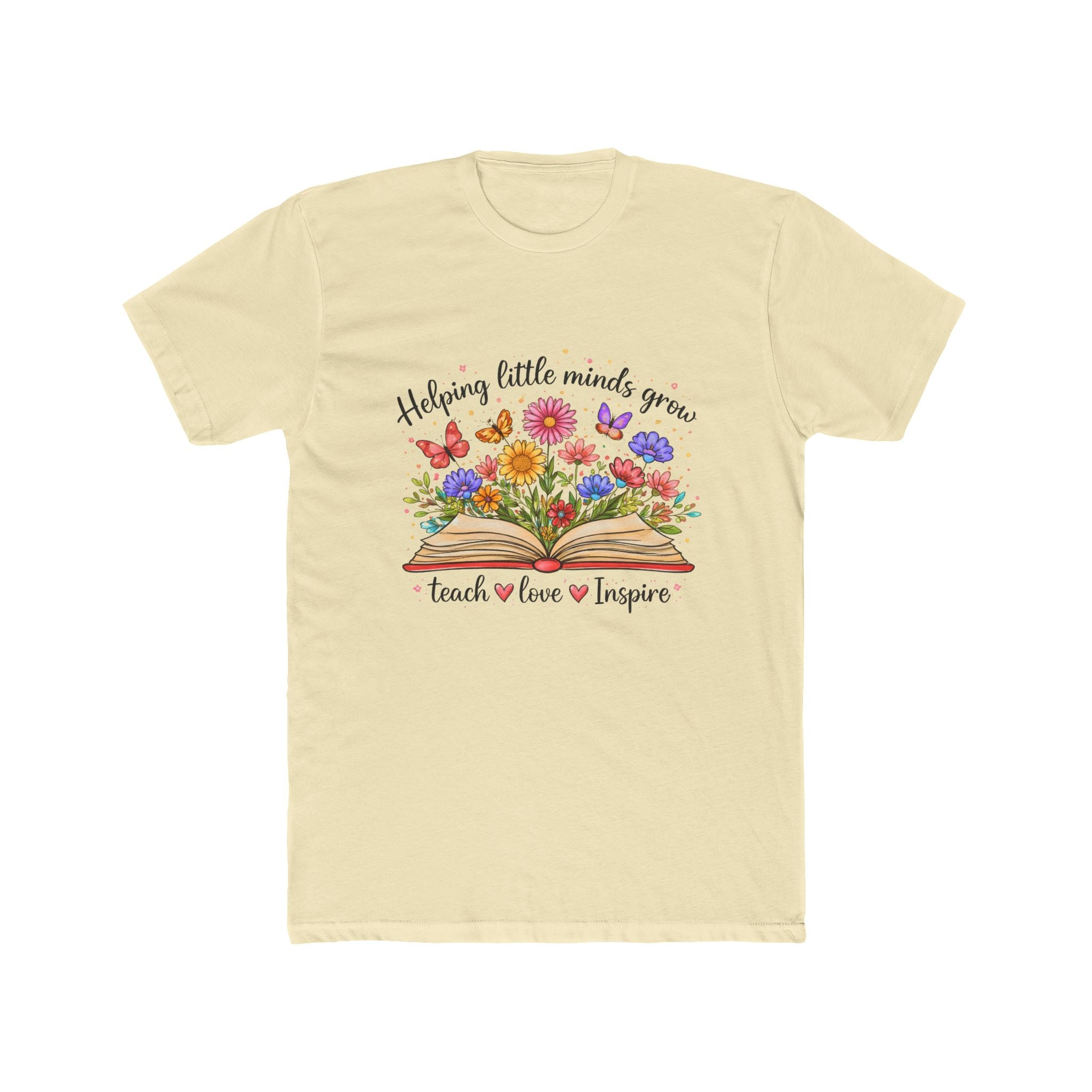 Teacher T-Shirt – "Helping Little Minds Grow" Floral Teach Love Inspire Tee