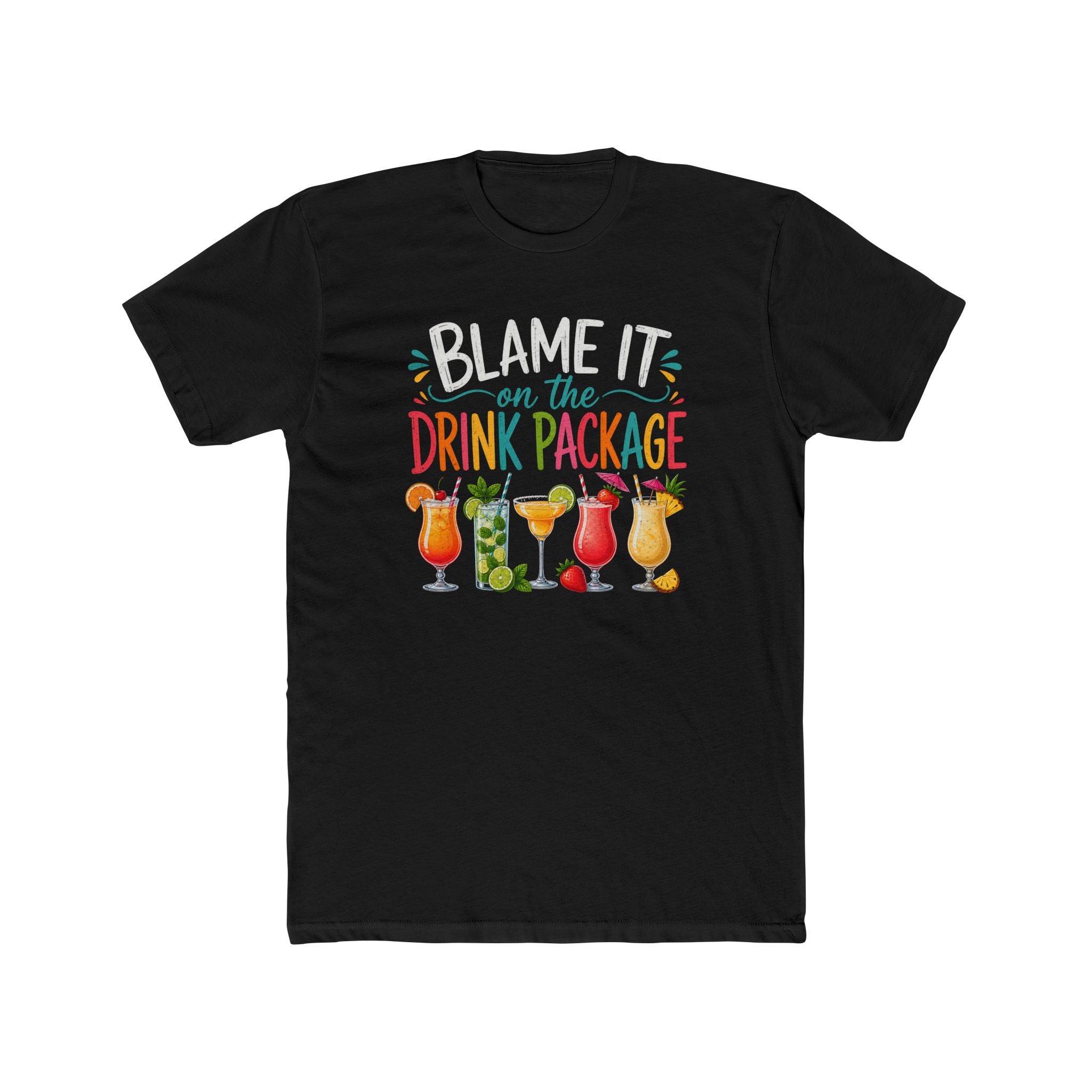 Blame It On The Drink Package T-Shirt — Tropical Cocktail Vacation Tee