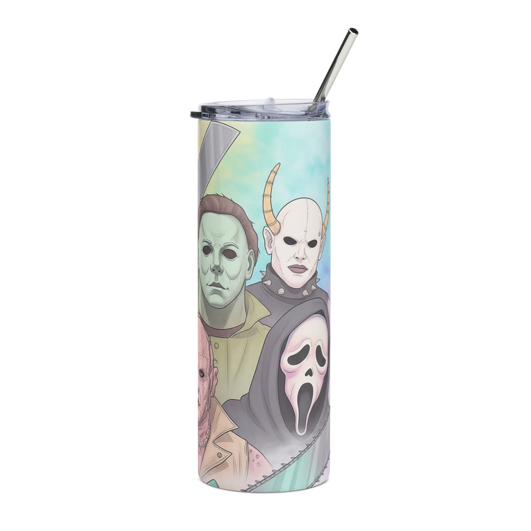 Horror Icons 20oz Stainless Steel Tumbler — Freddy, Jason & Michael Graphic Travel Cup