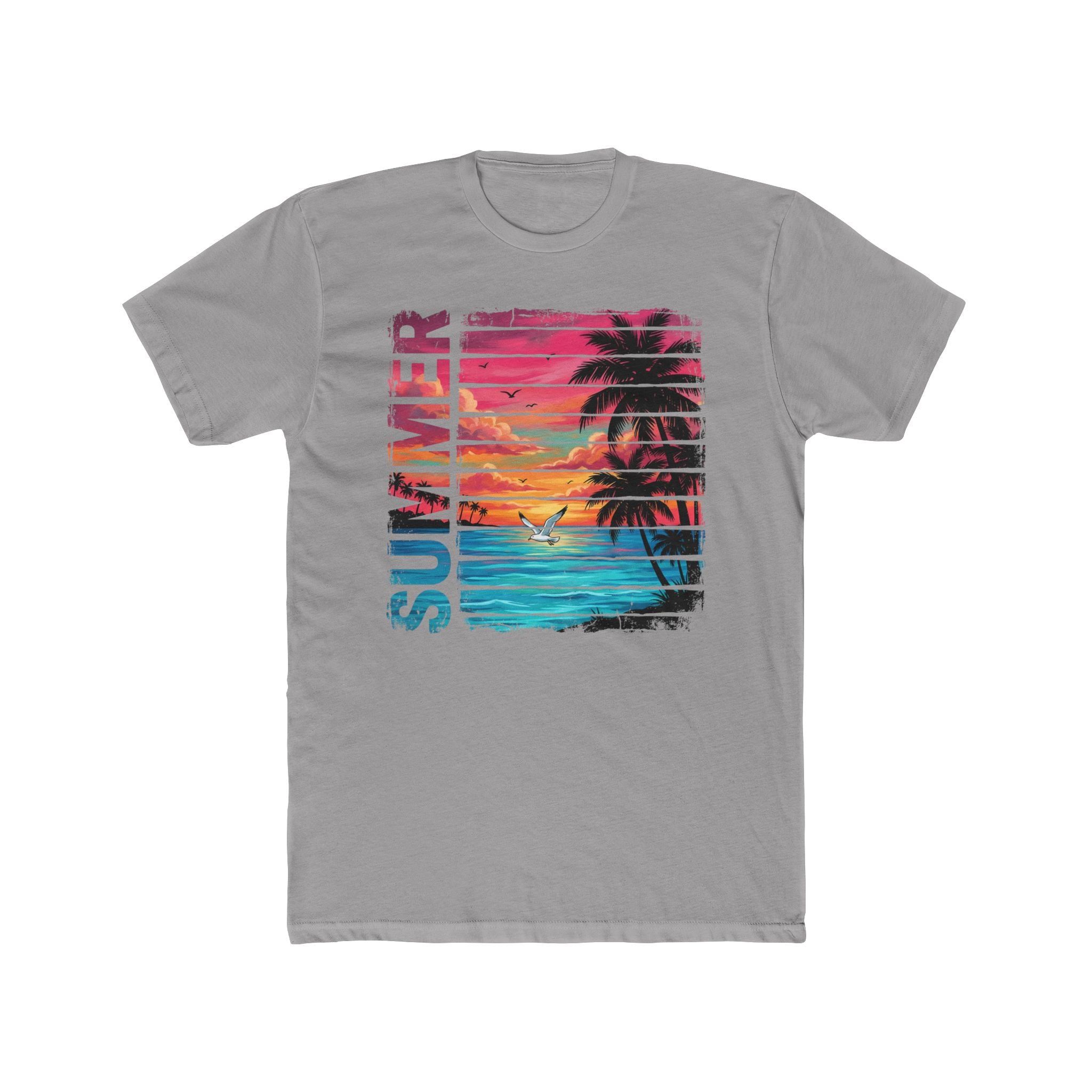 Summer Vibes T-Shirt — Retro Palm Beach Sunset Tee